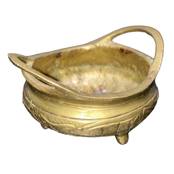 Brass Decorative Incense Bowl Ashtray & Bell Stand - Picture 15 of 16